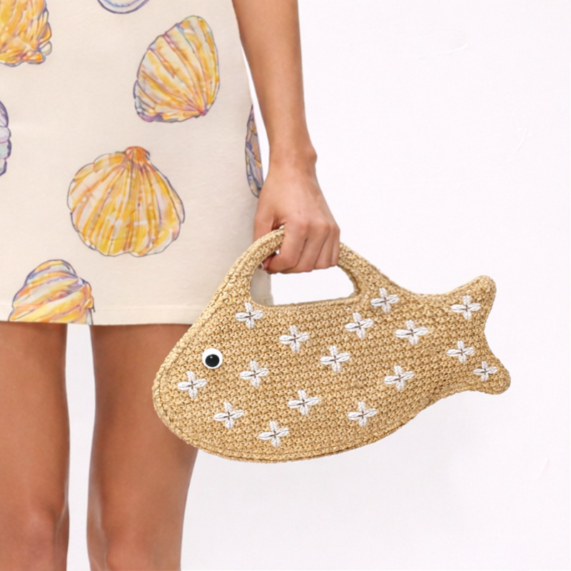 Raffia stro geweven tas, visvo - Women'S Raffia Bags recensie en prijs